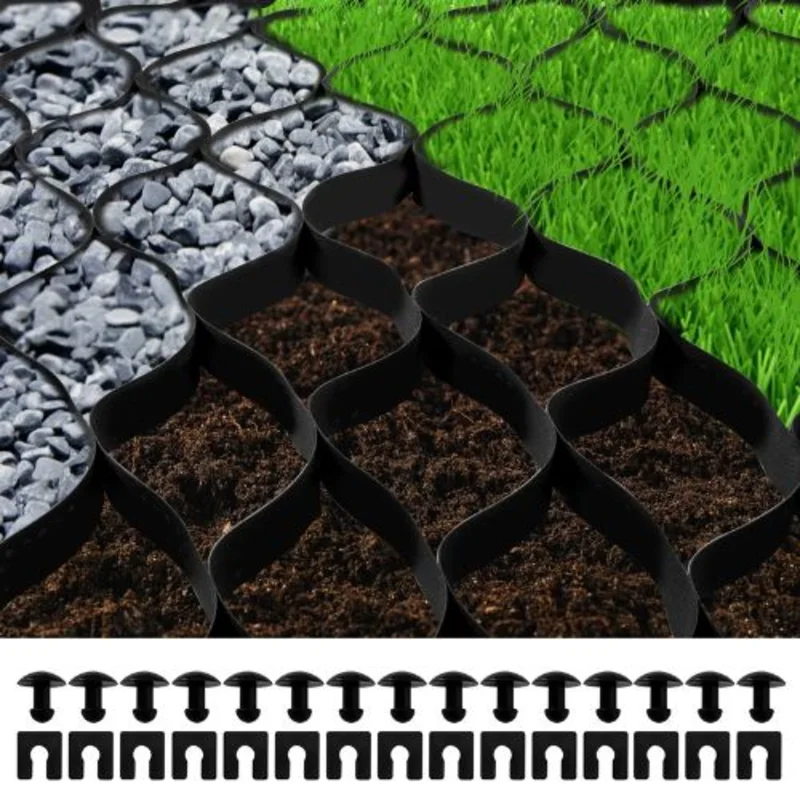2 Inch Depth Permeable Stabilization System for DIY Patio Light Vehicle Driveway Ground Grid