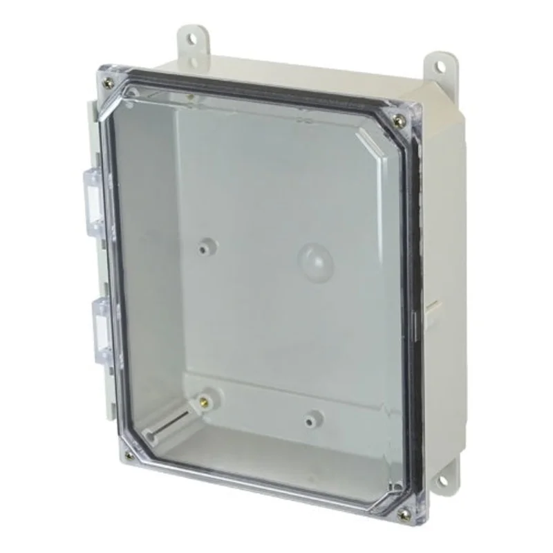 2 Inch Depth Wall Mount Polycarbonate Enclosure with Clear Covers AMP1082CC