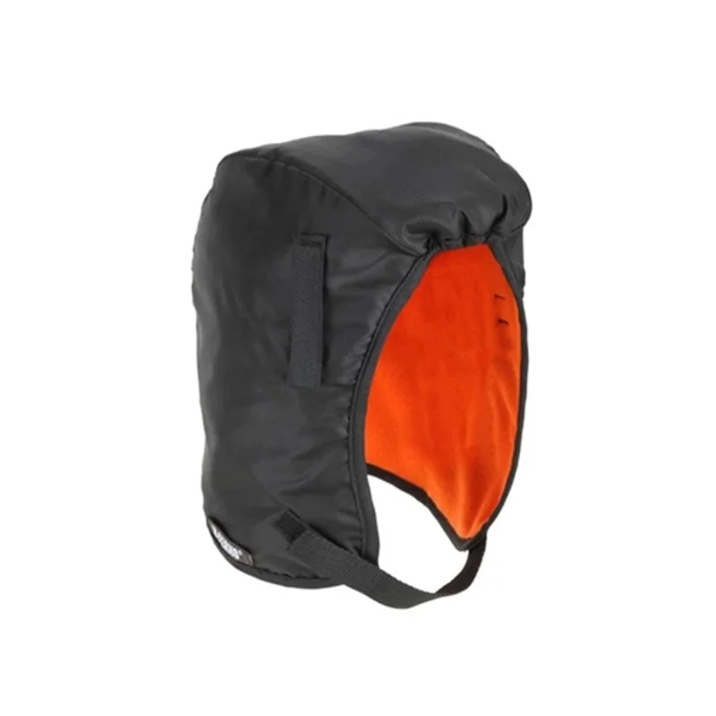 2-Layer Polyester Winter Hard Hat Liner with Ear and Head Coverage Black