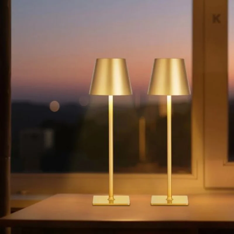 2-Pack Cordless Table Lamp 5200mAh Rechargeable Battery 3-Color Stepless Dimming 3000-6500K for Restaurant Bedroom