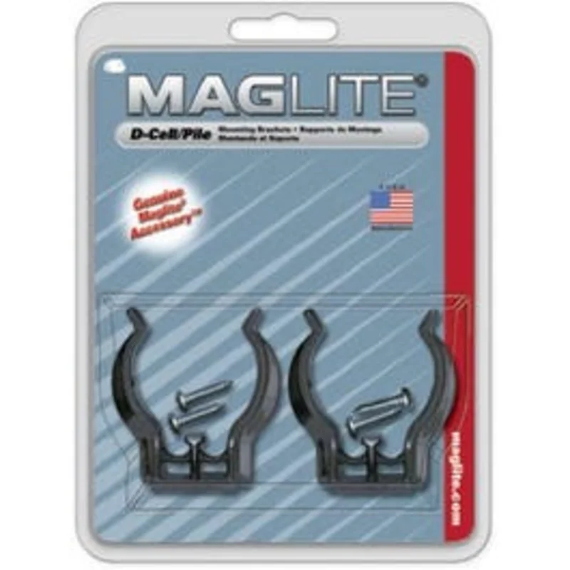 2-Pack "D" Cell Flashlight Mounting Bracket Clamp