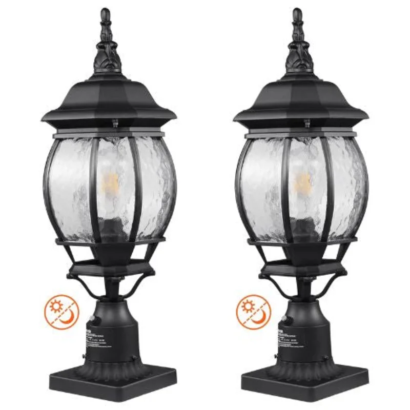 2 Pack Dusk to Dawn Outdoor Post Lights 20.87 Waterproof Lamp Fixtures for Patio Garden