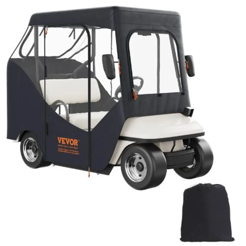 2 Passenger Golf Car Cover 600D Polyester Full Cover for Waterproof and Sunproof COV-22