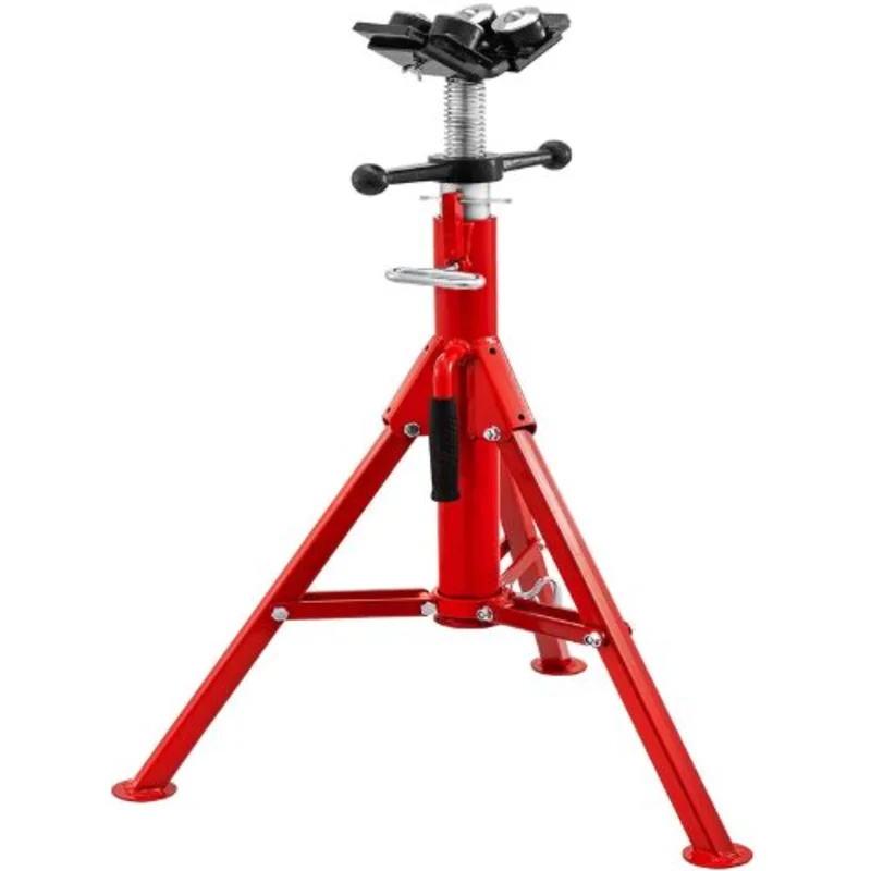 2 Ton V Head Pipe Stand Adjustable Height Pipe Jack Stands Folding for Pipe 1107A