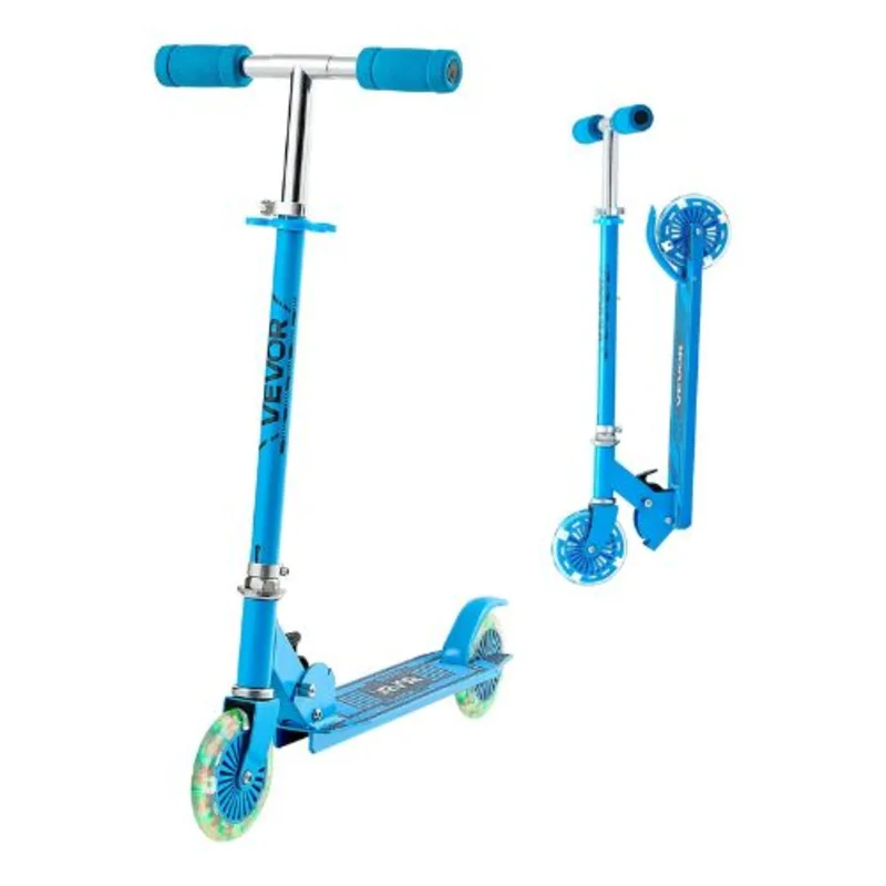 2-Wheel Kick Scooter for Kids 3+ Light-Up Wheels Adjustable Handlebar Anti-Slip Deck Lightweight