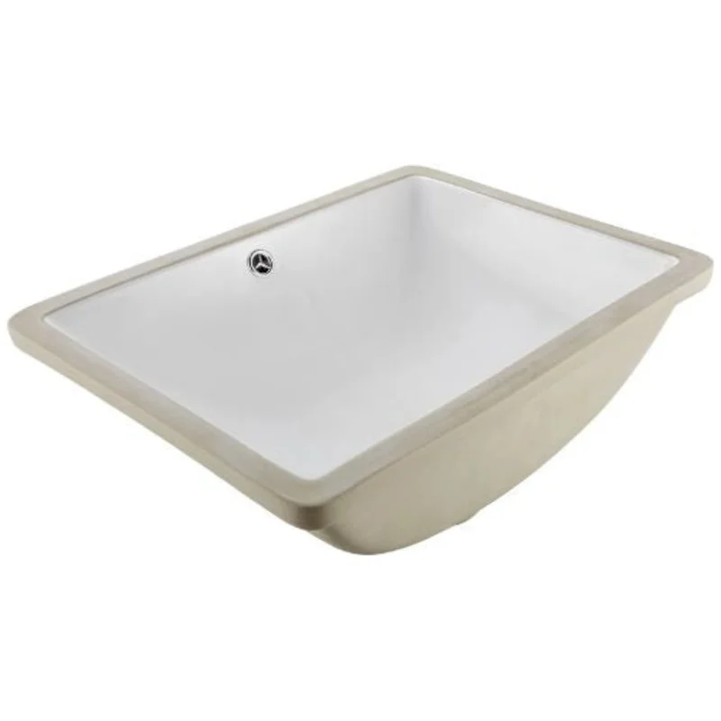 20.28" x 15.16" Rectangular Undermount Bathroom Sink White Ceramic Basin with Overflow