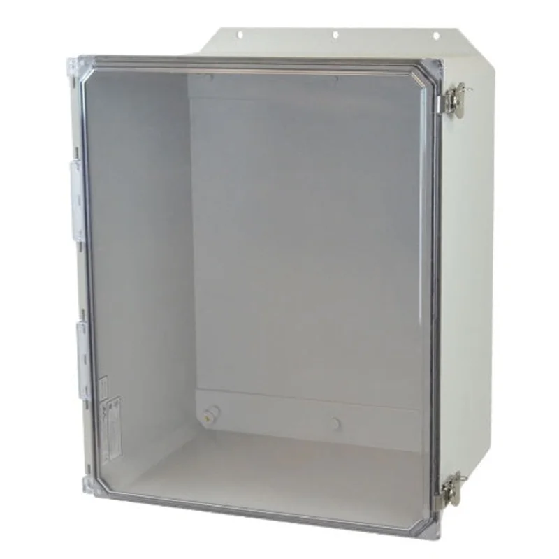 20 Inch Height Twist Padlocking Wall Mount Fiberglass Enclosure with Clear Covers AMU2060CCTF