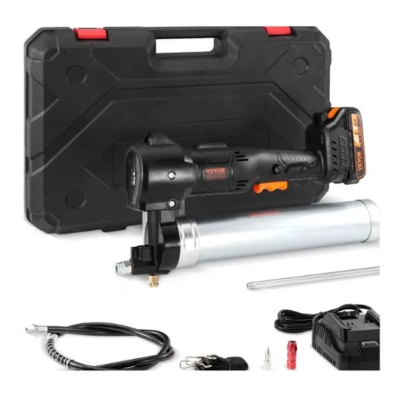 20-Volt 10,000 PSI Electric Grease Gun Kit Professional High Pressure Battery Powered Grease Gun with Carrying Case