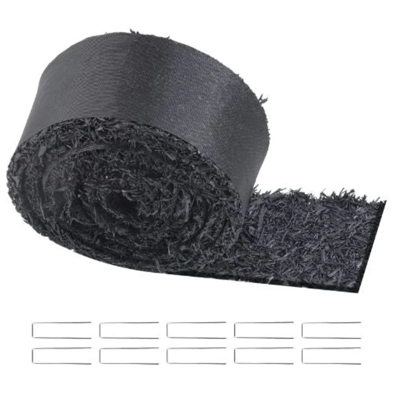 20 x 4.5 Inch Black Rubber Mulch Garden Edging  Permanent, Natural-Looking, Recycled Rubber Mat