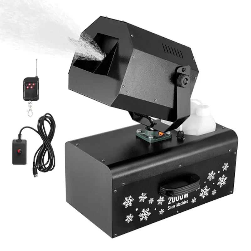 2000W Wireless Remote Swing Snow Making Machine Wireless Remote & Swing Function Black