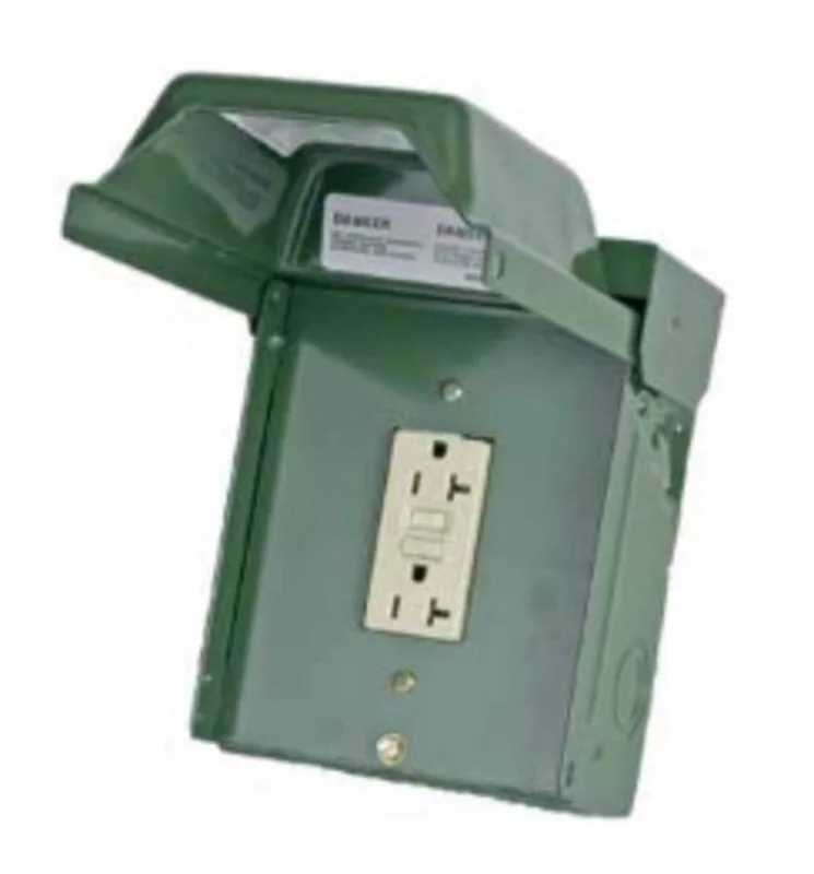 20A 120V Surface Unmetered Green Power Outlets U010010GRP