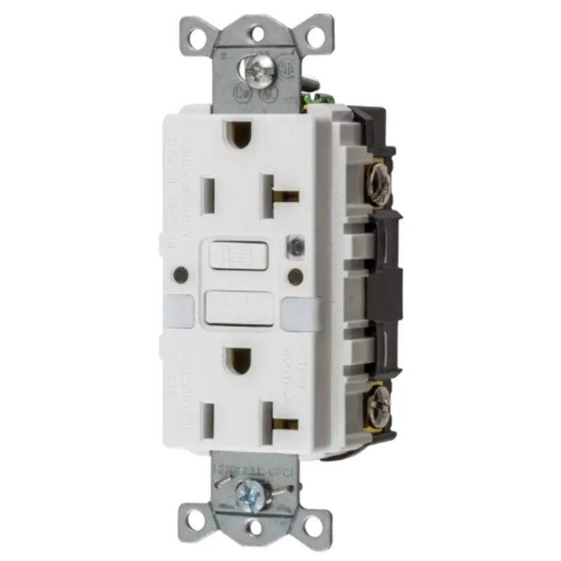 20A 125V 2 Pole 3 Wire Grounding Commercial Hospital Grade Tamper and Weather Resistant GFCI Receptacle GFRST20WNL