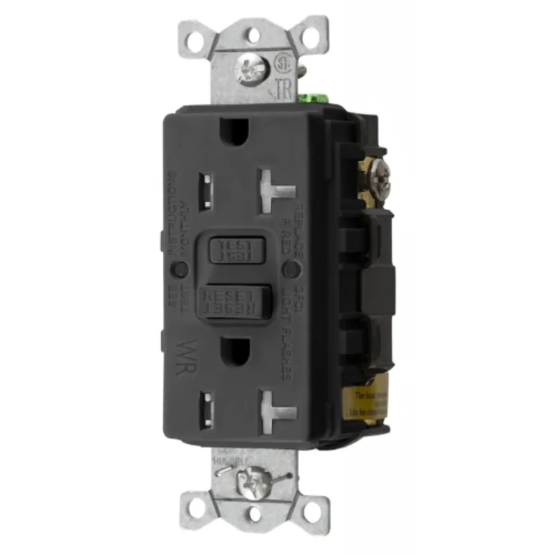 20A 125V 2 Pole 3 Wire Grounding Commercial Hospital Grade Tamper and Weather Resistant GFCI Receptacle GFTWRST20BKU