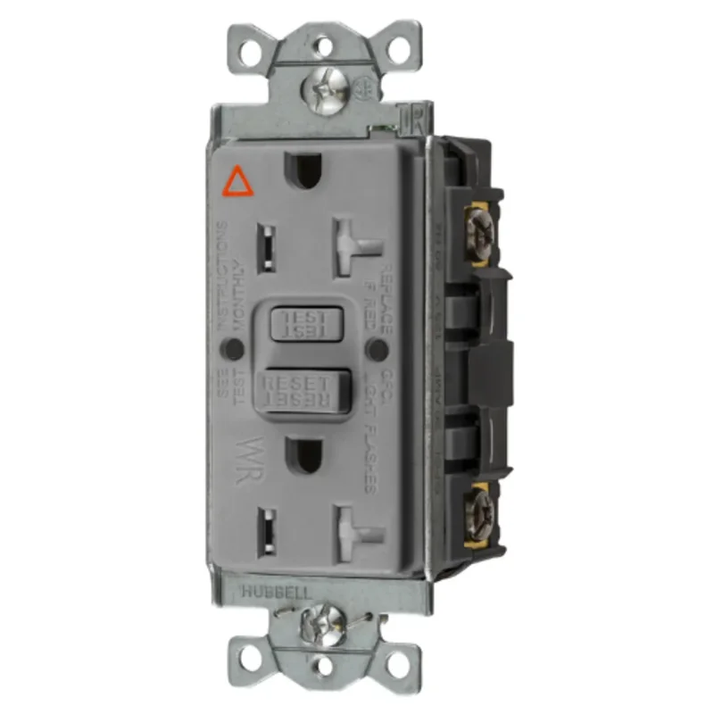 20A 125V 2 Pole 3 Wire Grounding Commercial Hospital Grade Tamper and Weather Resistant GFCI Receptacle GFTWRST20GYIG