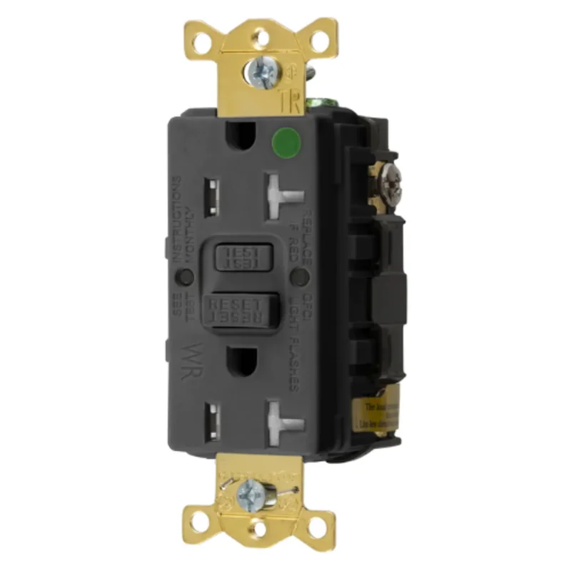 20A 125V 2 Pole 3 Wire Grounding Commercial Hospital Grade Tamper and Weather Resistant GFCI Receptacle GFTWRST83BKU