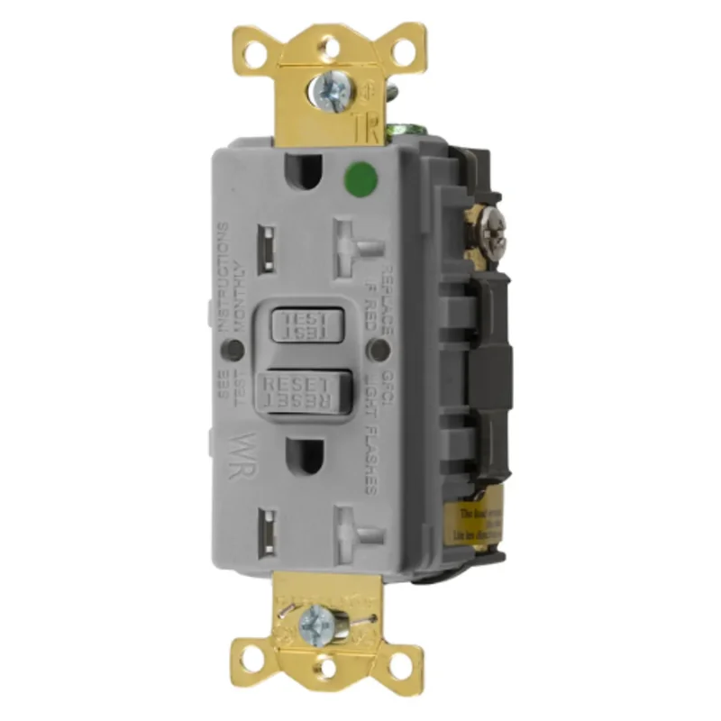 20A 125V 2 Pole 3 Wire Grounding Commercial Hospital Grade Tamper and Weather Resistant GFCI Receptacle GFTWRST83GYU