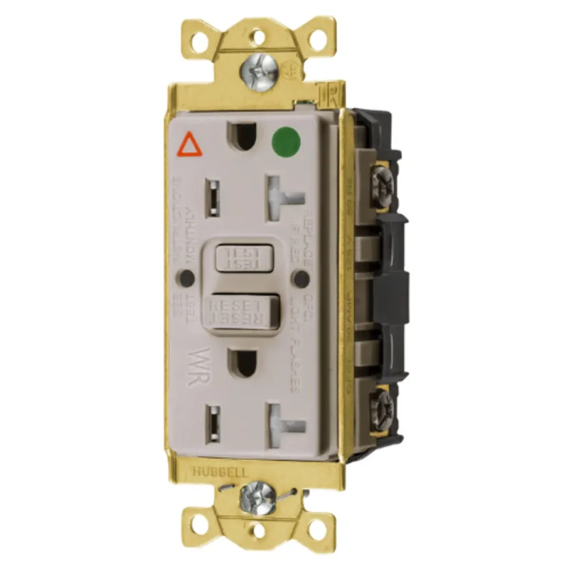 20A 125V 2 Pole 3 Wire Grounding Commercial Hospital Grade Tamper and Weather Resistant GFCI Receptacle GFTWRST83LAIG