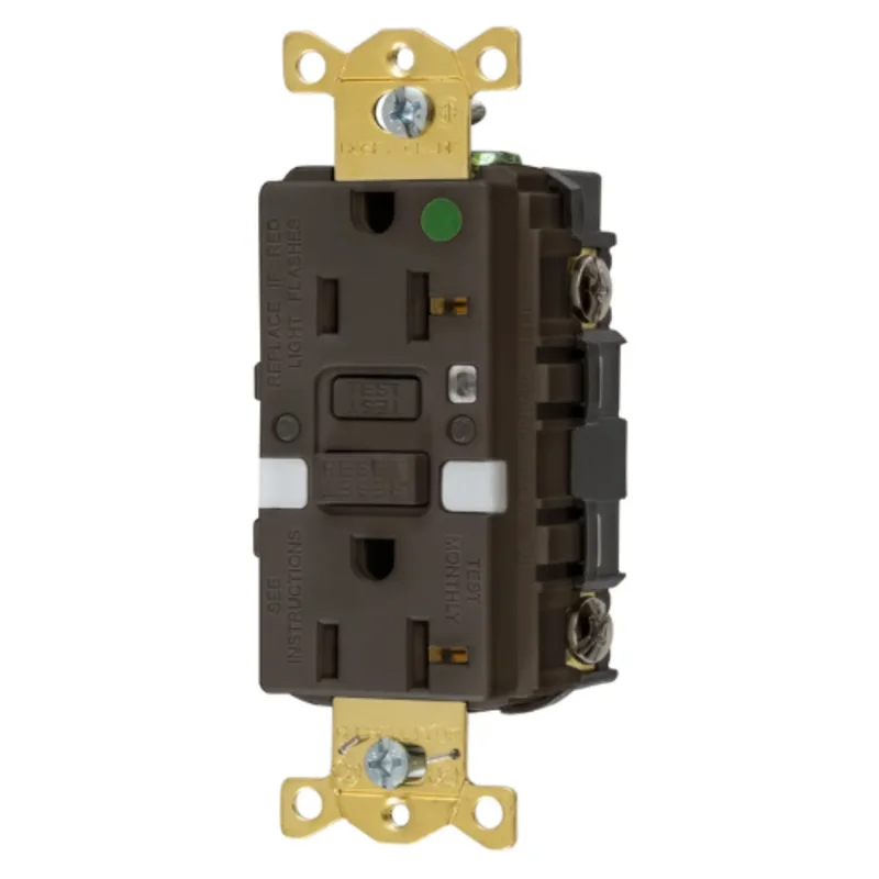 20A 125V 2 Pole 3 Wire Grounding Commercial Hospital Grade with Nightlight GFCI Receptacle GFRST83NL