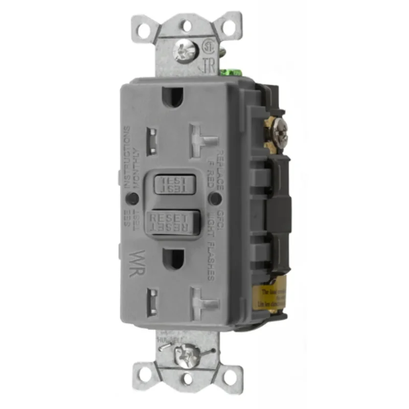 20A 125V 2 Pole 3 Wire Grounding Commercial Hospital Grade with Nightlight GFCI Receptacle GFTWRST20GYU