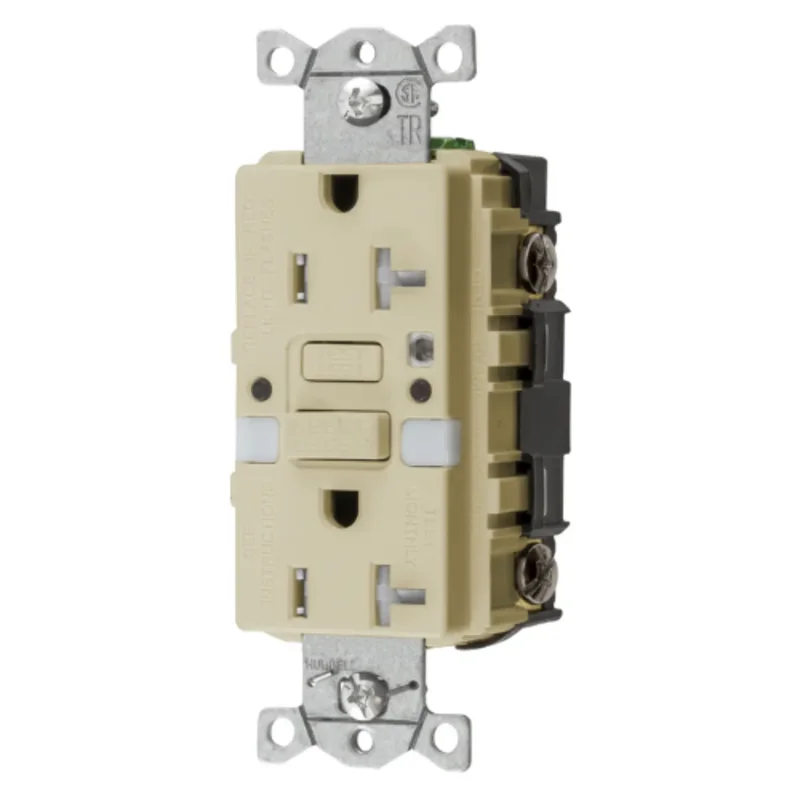 20A 125V 2 Pole 3 Wire Grounding Heavy Duty Commercial Tamper Resistant Commercial with Nightlight GFCI Receptacles GFTRST20INL