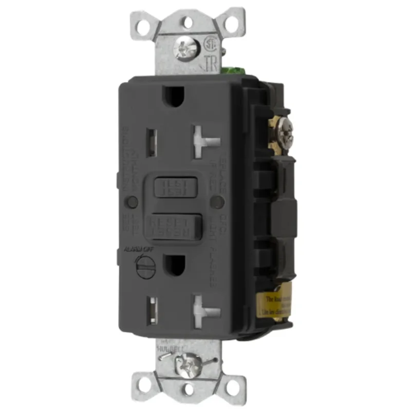 20A 125V 2 Pole 3 Wire Grounding Power Protection Products 5-20R with Alarm GFCI Receptacle GFTRST20BKB