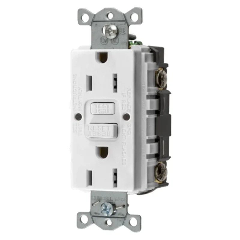 20A 125V 2 Pole 3 Wire Grounding Straight Blade Devices Commercial Grade GFCI Receptacle GFRST15WU