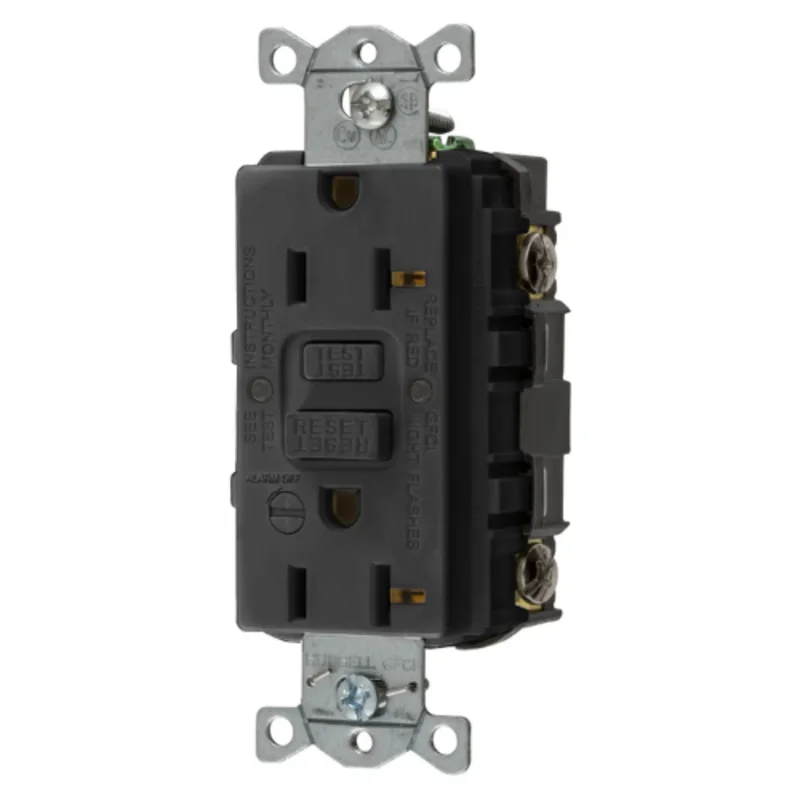 20A 125V 2 Pole 3 Wire Grounding Straight Blade Devices Commercial Grade GFCI Receptacle GFRST20BKB