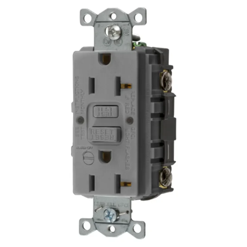20A 125V 2 Pole 3 Wire Grounding Straight Blade Devices Commercial Grade GFCI Receptacle GFRST20GYB