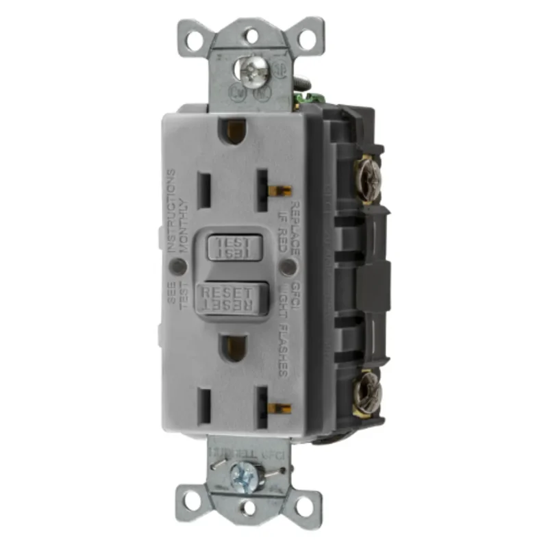 20A 125V 2 Pole 3 Wire Grounding Straight Blade Devices Commercial Grade GFCI Receptacle GFRST20GYU