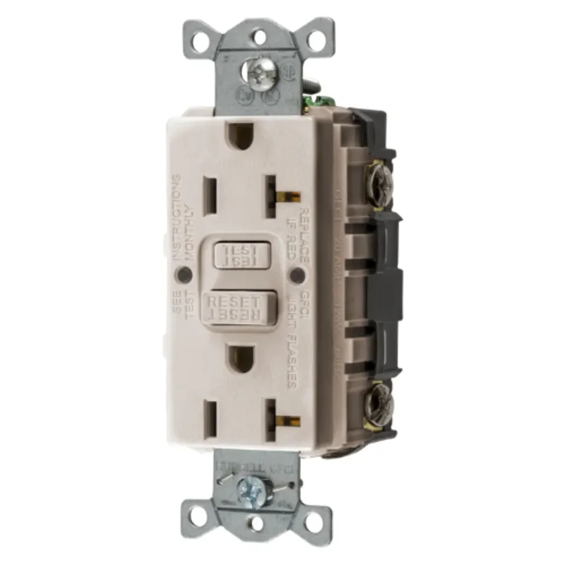 20A 125V 2 Pole 3 Wire Grounding Straight Blade Devices Commercial Grade GFCI Receptacle GFRST20LAU