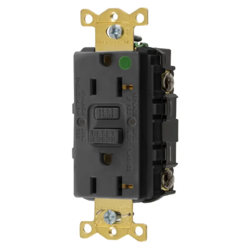 20A 125V 2 Pole 3 Wire Grounding Straight Blade Devices Commercial Grade GFCI Receptacle GFRST83BKU