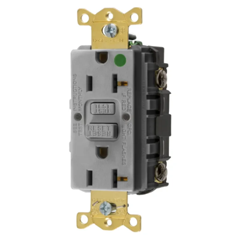 20A 125V 2 Pole 3 Wire Grounding Straight Blade Devices Commercial Grade GFCI Receptacle GFRST83GYU