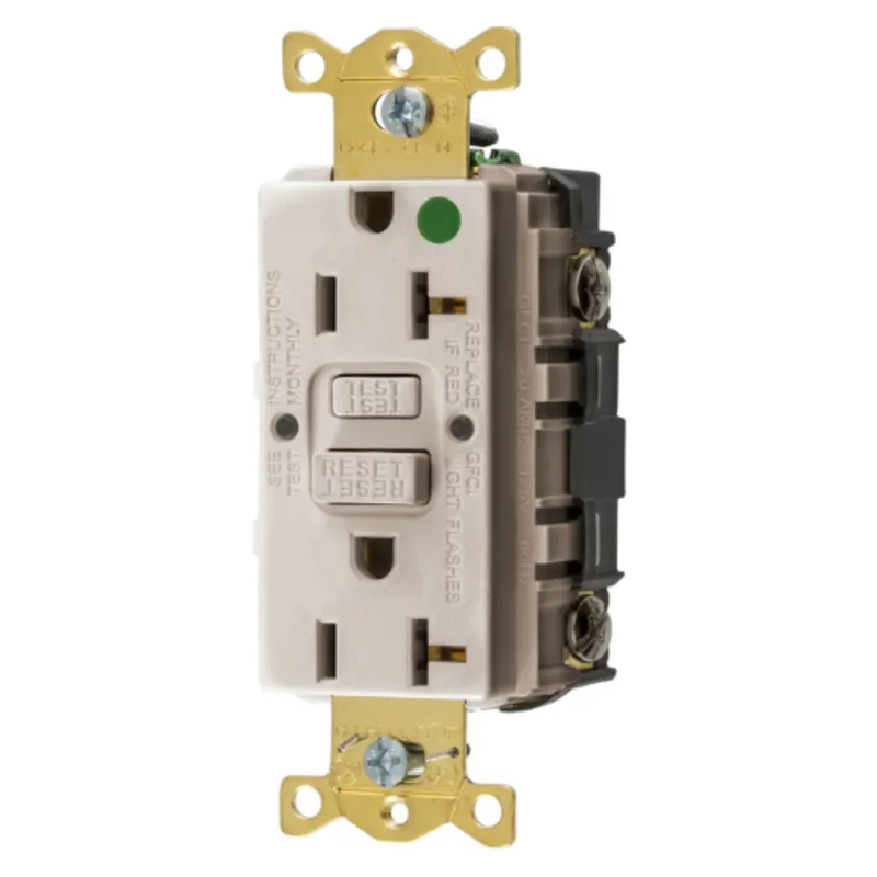 20A 125V 2 Pole 3 Wire Grounding Straight Blade Devices Commercial Grade GFCI Receptacle GFRST83LAU