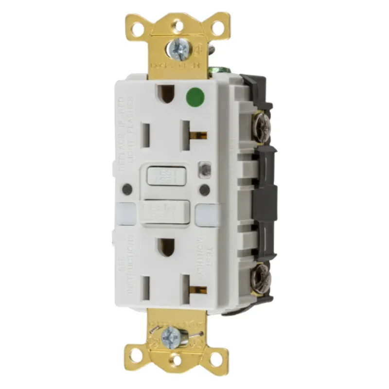 20A 125V 2 Pole 3 Wire Grounding Straight Blade Devices Commercial Grade GFCI Receptacle GFRST83WNL