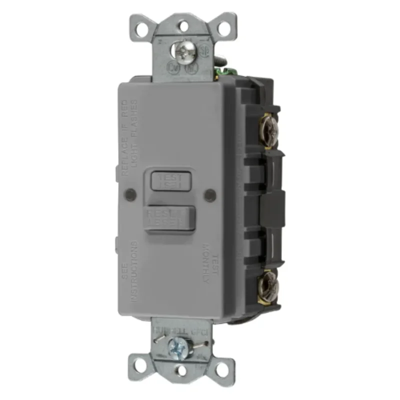 20A 125V 2 Pole 3Wire Grounding Heavy Duty Commercial with Blank Face GFCI Receptacles GFBFST20GY