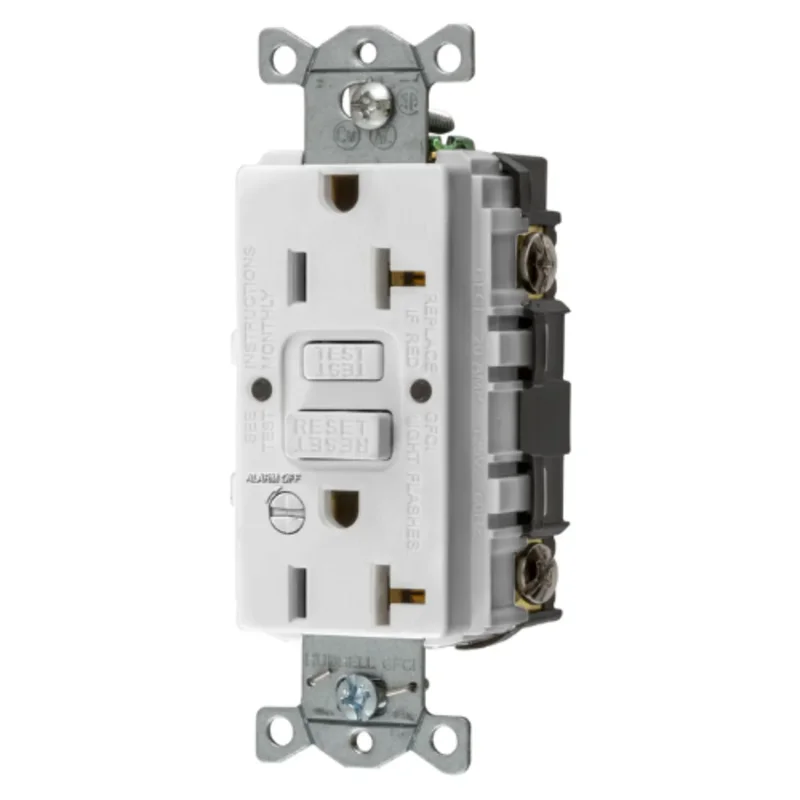 20A 125V 2 Pole 3Wire Grounding Heavy Duty Commercial with Nightlight GFCI Receptacles GFRST20WB