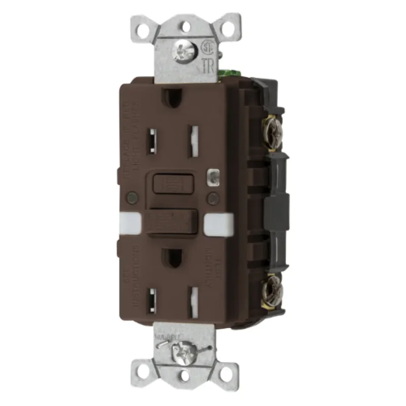 20A 125V 2 Pole 3Wire Grounding Heavy Duty Commercial with Nightlight GFCI Receptacles GFTRST15NL