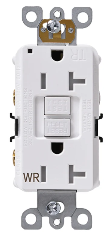 20A White GFCI Tamper Resistant Weather ETL Listed Decorator Outlet EGFI-52TW(Pack of 100)