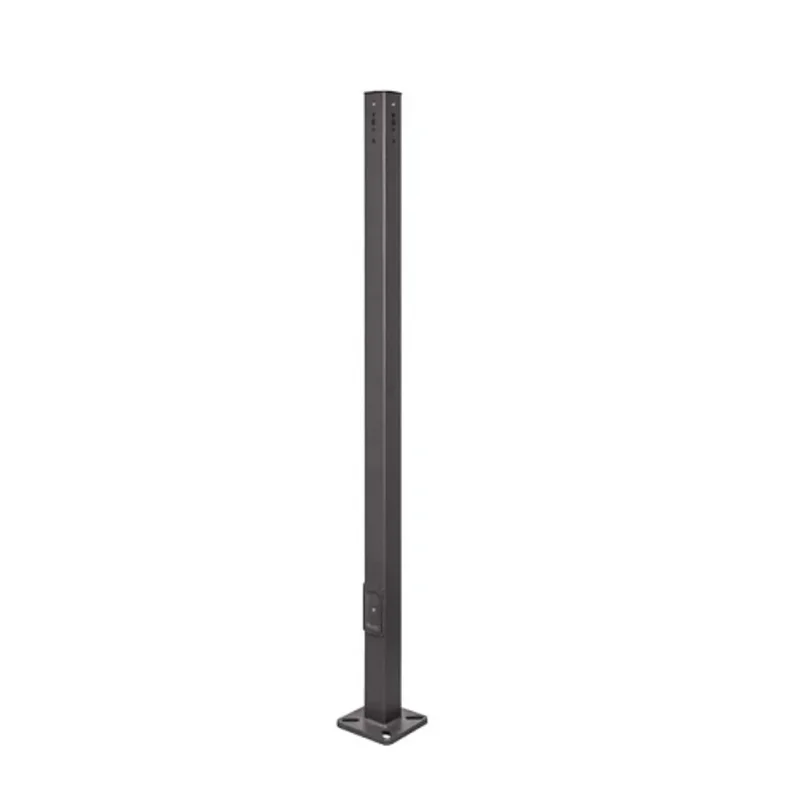 20FT 4.5 Inch 11-Gauge Black Round Pole with Anchor Bolts & Base Cover Black