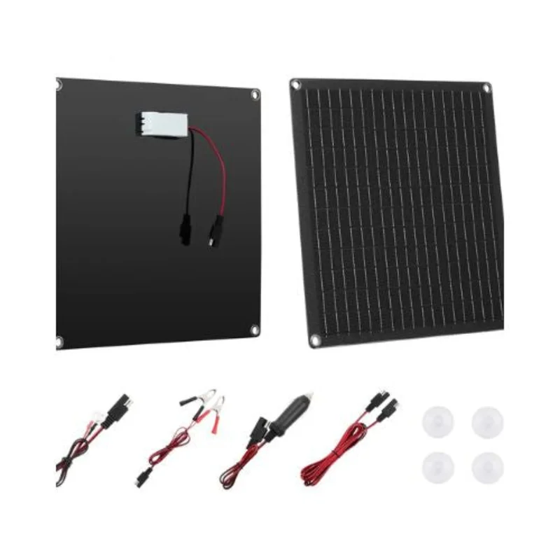 20W 12V Solar Panel Battery Charger Solar Battery Trickle Charger Maintainer with Built-in Smart Controller
