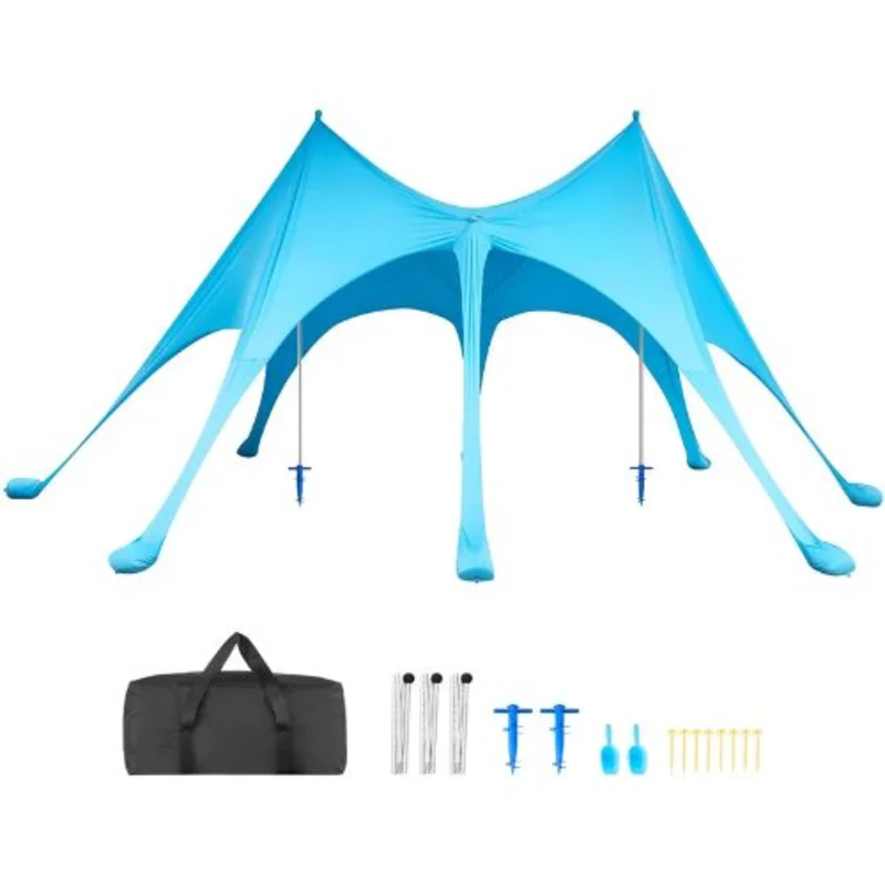 20x13 ft Beach Tent Sun Shelter with UPF50+ Sun Protection 9.2 ft Tall for Family Outings Camping (Blue)