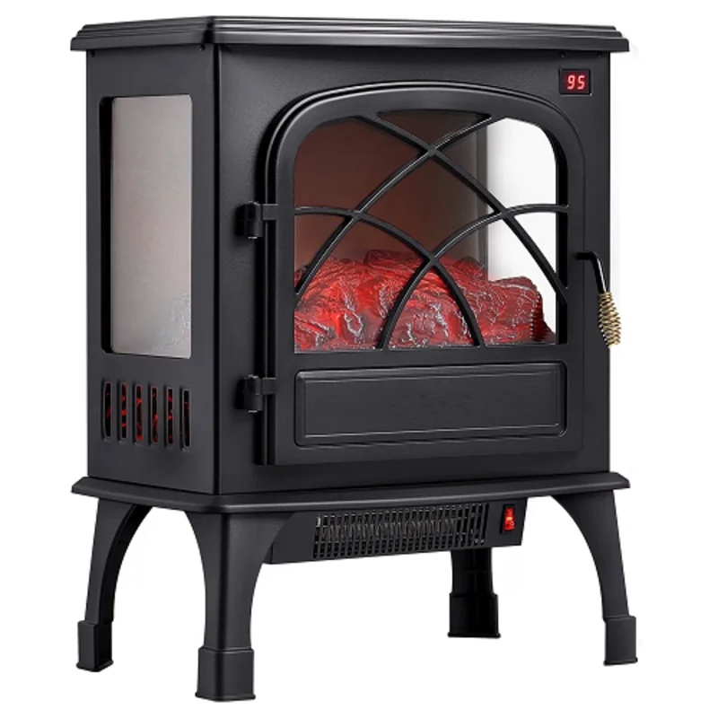 22.8-Inch Freestanding Electric Fireplace Stove Heater, 1500W 5120BTU Portable Fireplace
