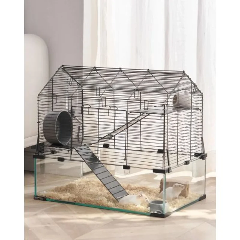 22.8"x15"x21.3" 360 Hamster Cage Ventilated Habitat with Water Bottle