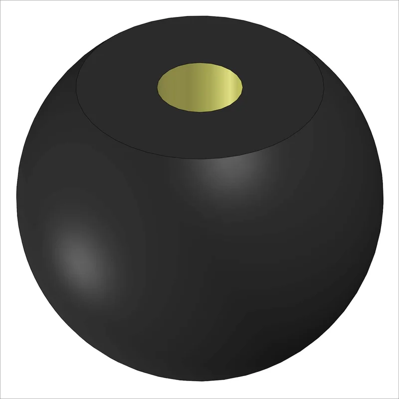 22011/100 KNOB, BLK, 1.D, 5/16-18 MCM#6046K