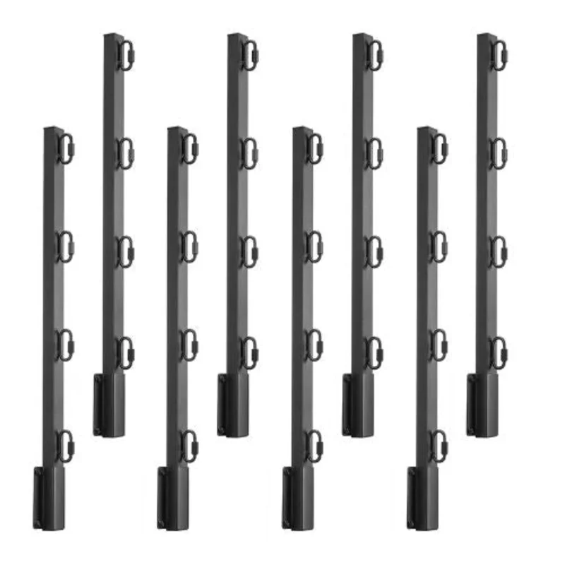 23.8 In Fence Post Extender Barbed Wire Arm for Height Extension Sturdy Steel Flat or Surface Mounted Privacy Protection & Pet Prevention (Pack of 8)