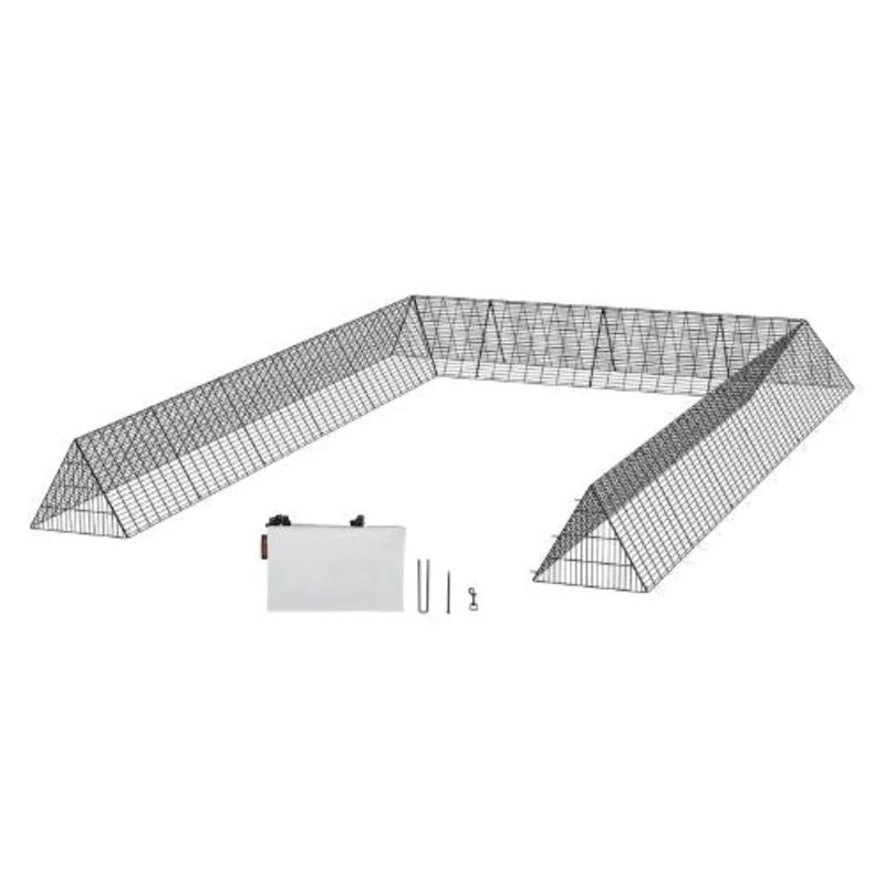 236.2 x 157.5 x 24.2 In Chicken Tunnel Run Large Portable Outdoor Coop for Chickens Ducks & Rabbits (2 Sets)