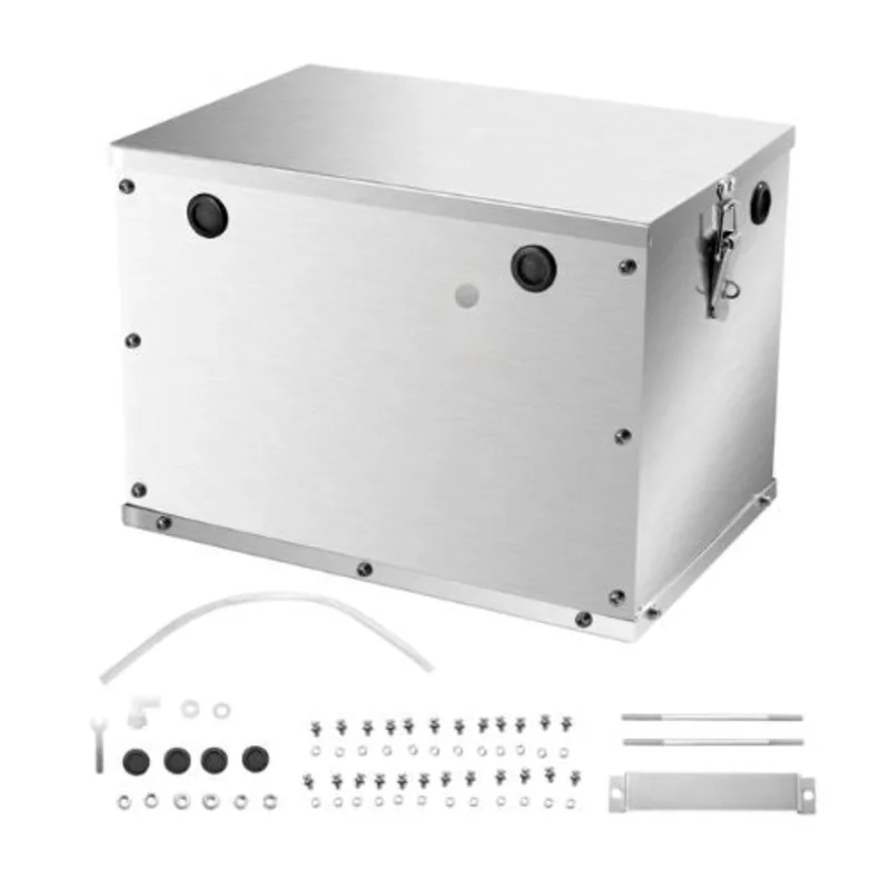 24/31 Trolling Motor Battery Box Marine Batteries Case with Rubber Grommet Cable Holes Trucks