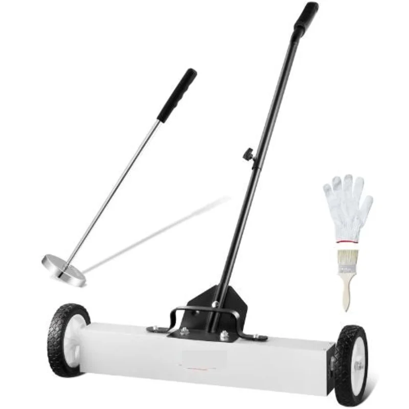 24-Inch Magnetic Sweeper with Wheels and Magnetic Pickup Tool