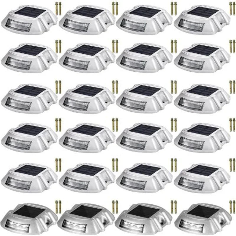 24-Pack Solar Driveway Lights with Bright White LED for Pathway Garden & Walkway