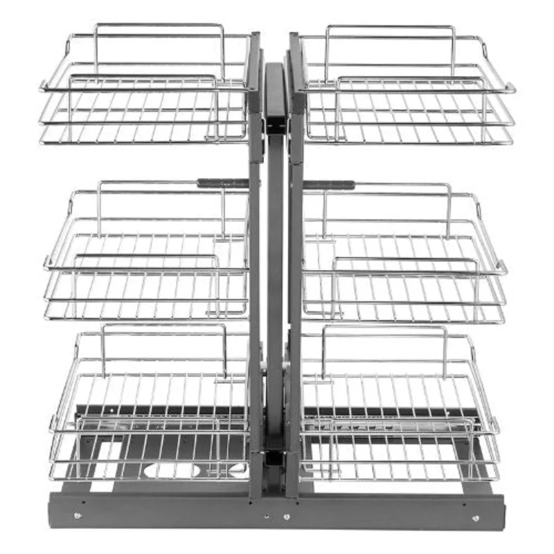 24 X 18 Inches Heavy Duty Slide Out Pantry Shelves Chrome-Plated Steel Roll for Kitchen YG-XGW-4-9-3 (Pack of 2 )